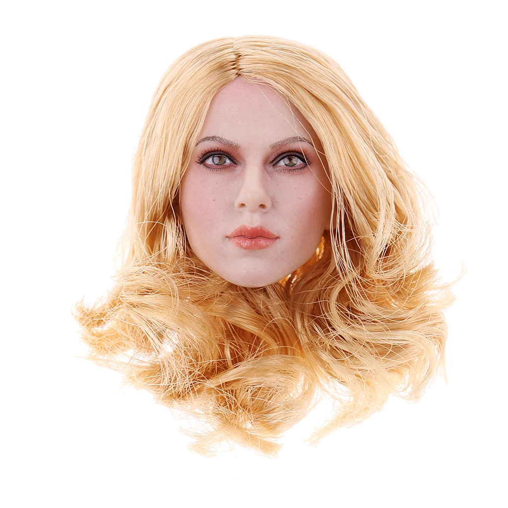 

1/6 Female Body Short Curly Hair Head Sculpture Rubber for 12'' TTL Enterbay Doll Figure