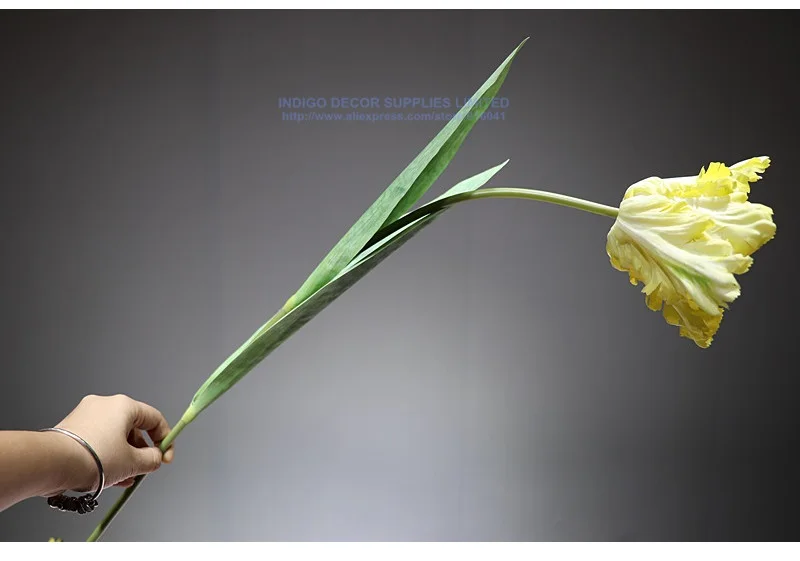 Индиго-один цветок-настоящее Прикосновение Желтый цветок тюльпана домашнее украшение свадебные искусственные цветы Вечеринка
