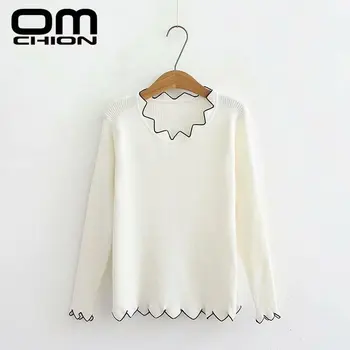

OMCHION Sueter Feminino 2019 Korean Style Women Irregular Collar Slim Sweater Casual Long Sleeve Pullover Autumn Jumper LMY208