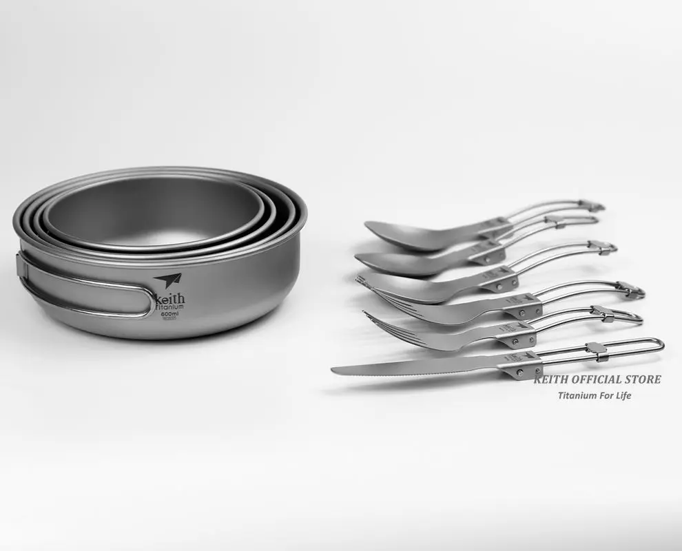 набор титан ложка вилка всмпо. набор титановой посуды. титановый карабин ложка вилка. Lixada котелок титан. котелок сплав, титан.