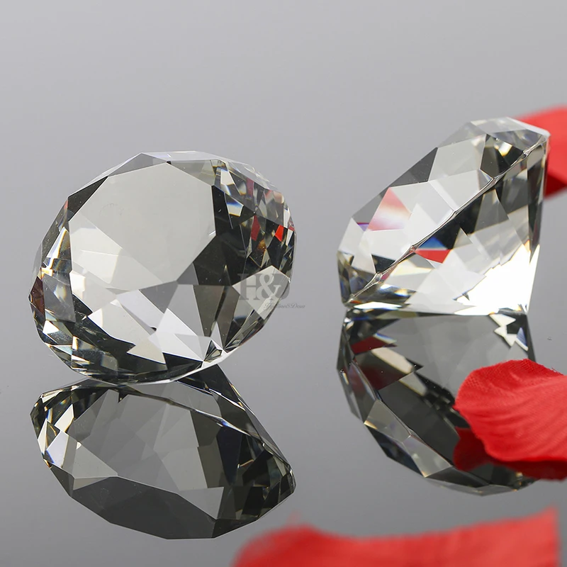 H&D 40mm Crystal Diamond Glass Shaped Home Accent Decoration Paperweight Gift,Pack of 2 H&D 40mm Crystal Diamond Glass Shaped Home Accent Decoration Paperweight Gift,Pack of 2