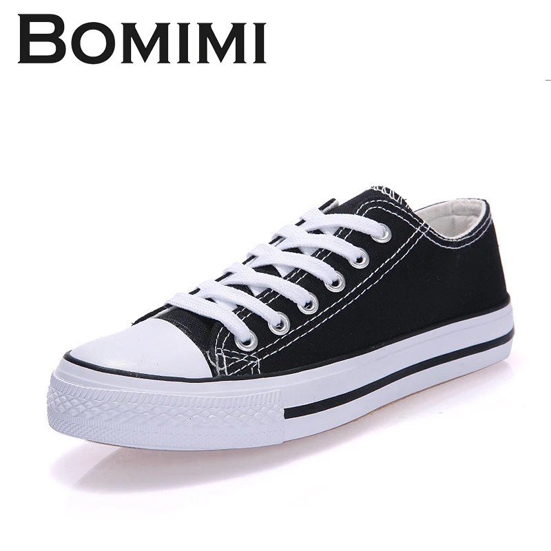 

BOMIMI Couple Shoes Women Men Canvas Shoes Fashion Summer Casual Sneakers Lace-up Shoes Woman Men Vulcanize zapatos de mujer