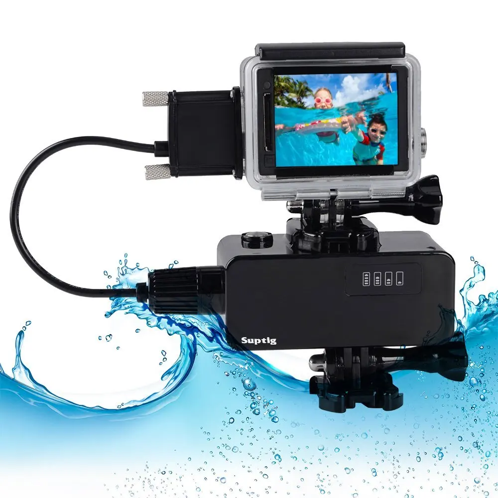 Водонепроницаемый внешний аккумулятор для экшн камеры DJI Osmo GoPro Hero7 6 5 Hero 4 3 + Xiaomi Yi