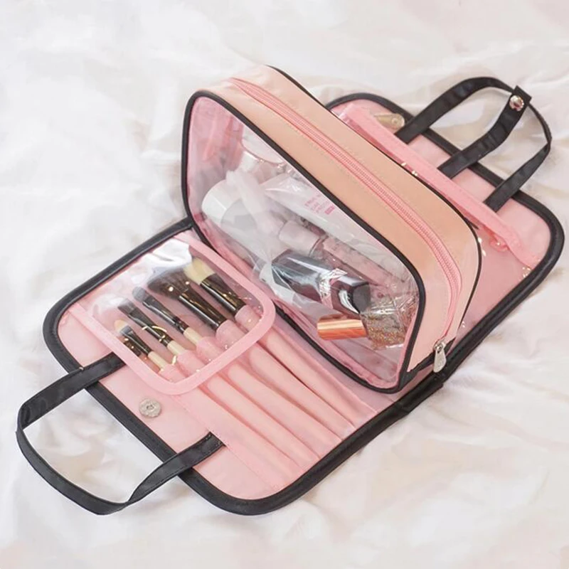 

Container Large Capacity Travel Wash Pouch Packet beauty Case MakeUp Waterproof Portable Zipper Cosmetic Bag Organizer Storage
