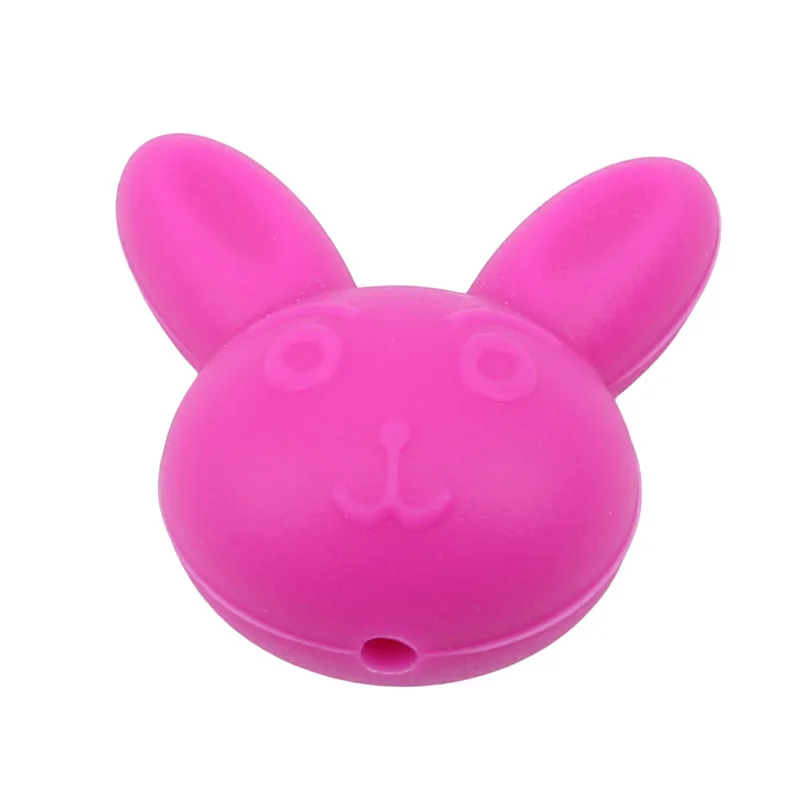 Rabbit Head Silicone Beads Baby Teething Teether 5pcs/pack BPA Free Necklace Making Making Chew Toy Baby care products