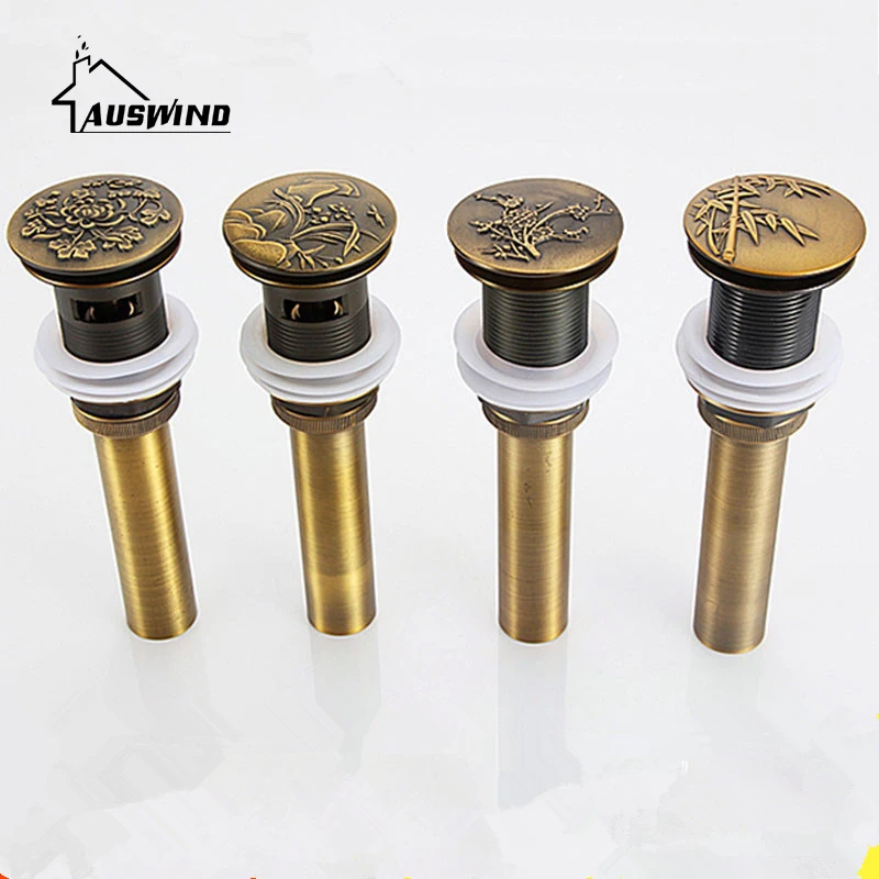 Günstige Antike Messing Wasser Rohr Wasser Heizung Zu Flip Bounce Europäischen Kunst Becken Wasser Leckage Gewinde Bad Zubehör