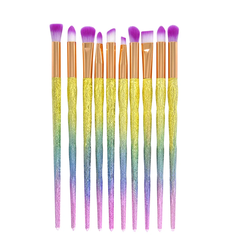 

10 Pcs Makeup Brush Set Professional Face Eye Shadow Eyeliner Foundation Blush natural makeup brush for base Brushes & Tools