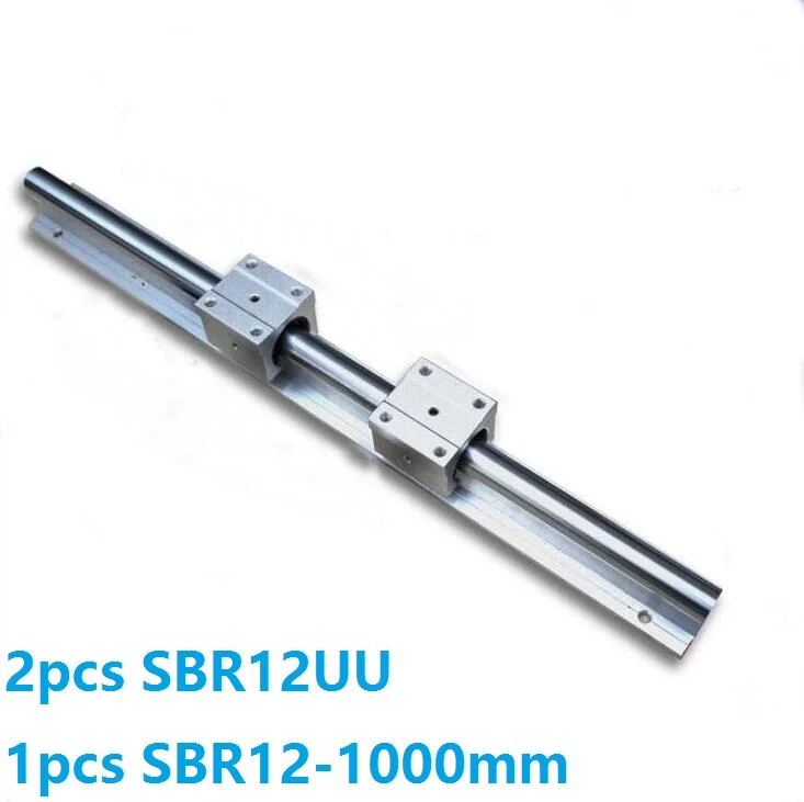 

1pcs SBR12 - 1000mm support guide linear rail + 2pcs SBR12UU blocks open type cnc router parts