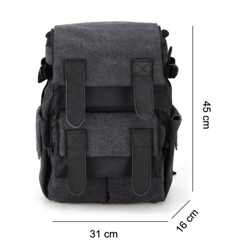 Caden M5 Canvas Camera Bag Backpack for Canon Nikon Sony DSLR Digital Camera Tablet PC