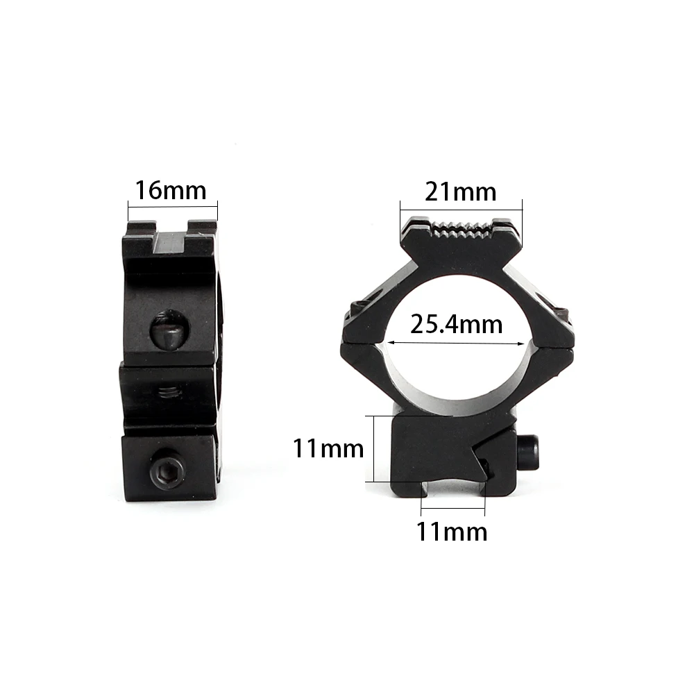 ohhunt 25.4mm 1 2PCs Compact Size Medium Profile Dovetail .22 Airgun Rings Top with 20mm Rail Hunting Scope 11mm Mount (4) 