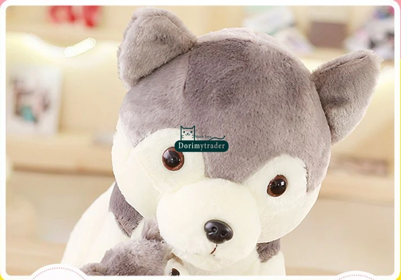 Dorimytrader Relistic Animal  Tinkle Bell DogPlush Toy Cute Stuffed Soft Cartoon Husky Dog Doll Kids Play Dolls Children Gift 31inches 80cm DY61752 (10)
