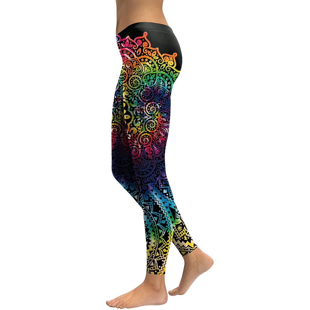 New Arrival Leggings Women Mandala Flower 3D Printing Gradient Legging Fitness Leggins High Waist Trousers Pants