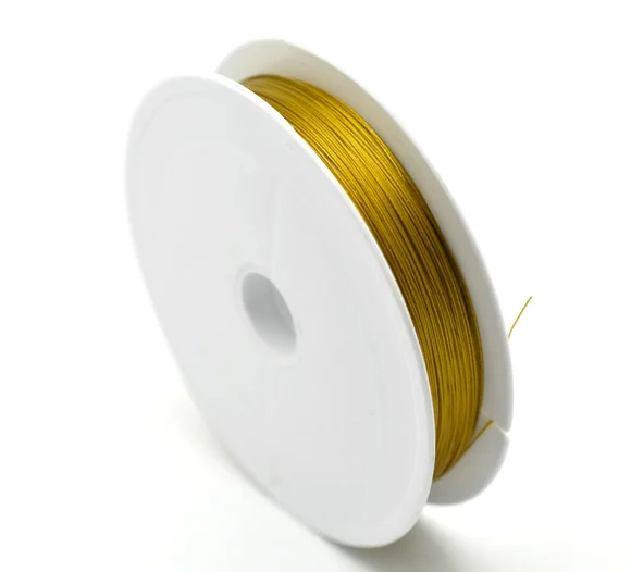 

DoreenBeads gold color Steel Beading Wire 0.45mm, 1 roll (80 Meters)