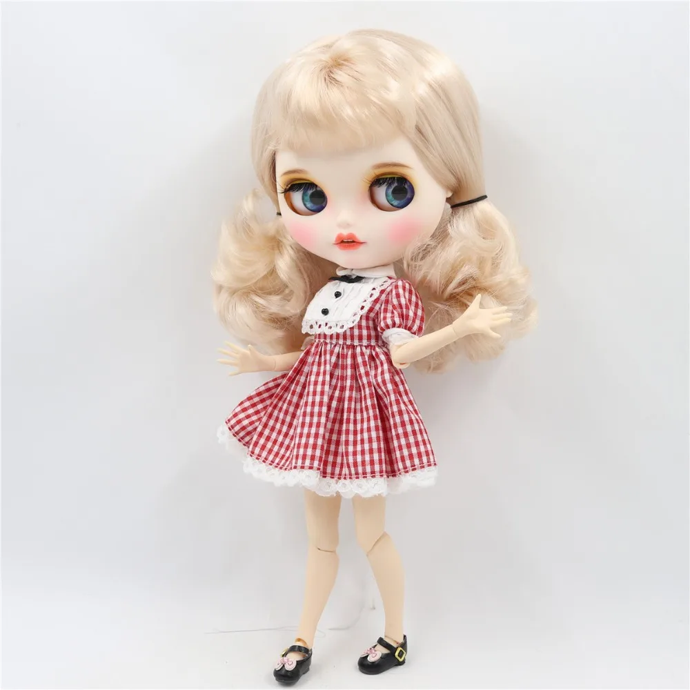 Ледяная фабрика blyth кукла 1/6 bjd белая кожа соединение тела блонд золотые волосы с челкой, новое матовое лицо с зубами, 30 см BL3139