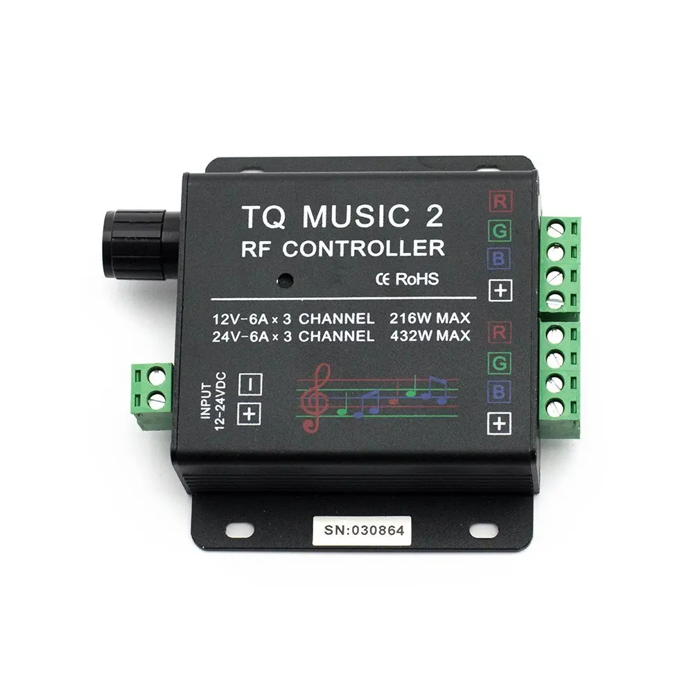 Sound Audio LED RGB RF Music Controller Touch Remote 2 Channel 12/24V 18A New Worldwide Store