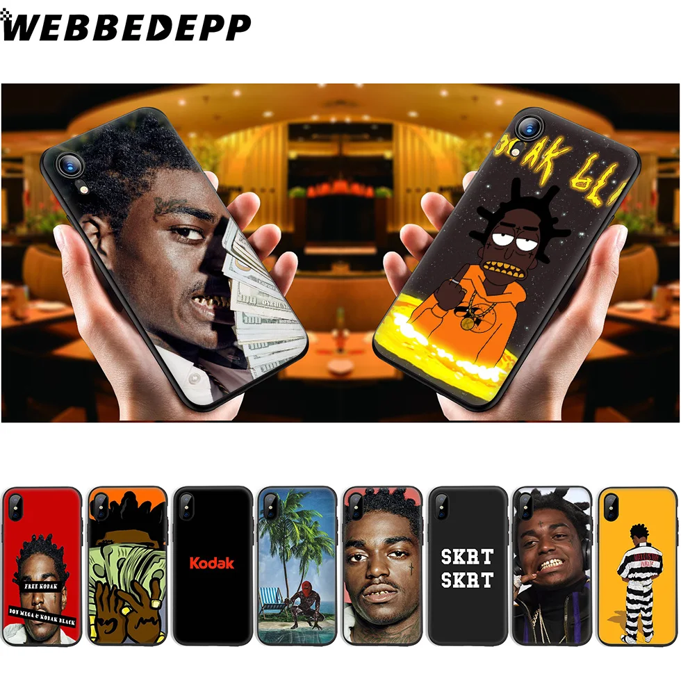

WEBBEDEPP Kodak Black Soft Silicone Case for iPhone 11 Pro Xr Xs Max X or 10 8 7 6 6S Plus 5 5S SE Case 8 Plus