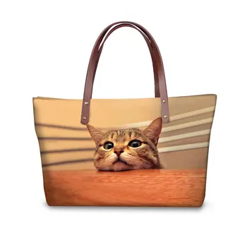 

FORUDESIGNS 3D Animal Cat Dog Print Handbag for Women Casual Ladies Girls Travel Tote Shoulder Bag Large Capacity Shopper Bags