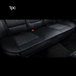 Premium Universal Leather Car Seat Cushion Protector & Accessories Set (1pc Rear Black)