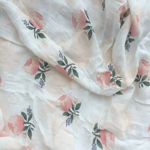 Ins/горячее предложение, детское одеяло для новорожденных, пеленка 120x120 см, супер мягкое, дышащее, многофункциональное, муслиновое, хлопковое, с фламинго, лимоном, КАКТУСОМ, розой - Цвет: Rose