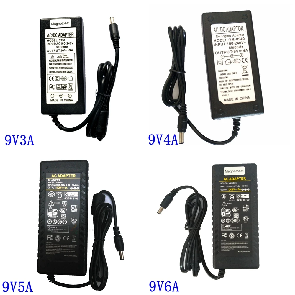 

9V AC DC Adapter Charger 9V 3A 4A 5A 27W 36W 45W 54W LED Strips Light POS Switching power supply
