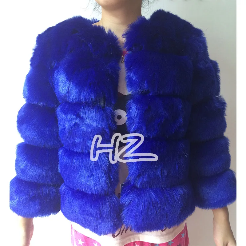 Женское меховое пальто зимнее модное пальто из искусственного меха цвета хаки элегантная Толстая Теплая Верхняя одежда куртка из искусственного меха Chaquetas Mujer PC241 - Цвет: blue