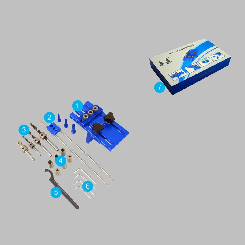 

DIY Woodworking Joinery High Precision Dowel Jigs Kit,3 in 1 Drilling locator drilling guide kit Woodworking tool KF1007