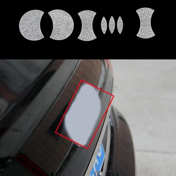 

car accessories 7PCS Zinc Alloy Silver Car styling Diamond Style Rear Car Logo Decoration Cover Decoration Trim For Audi A4 B9