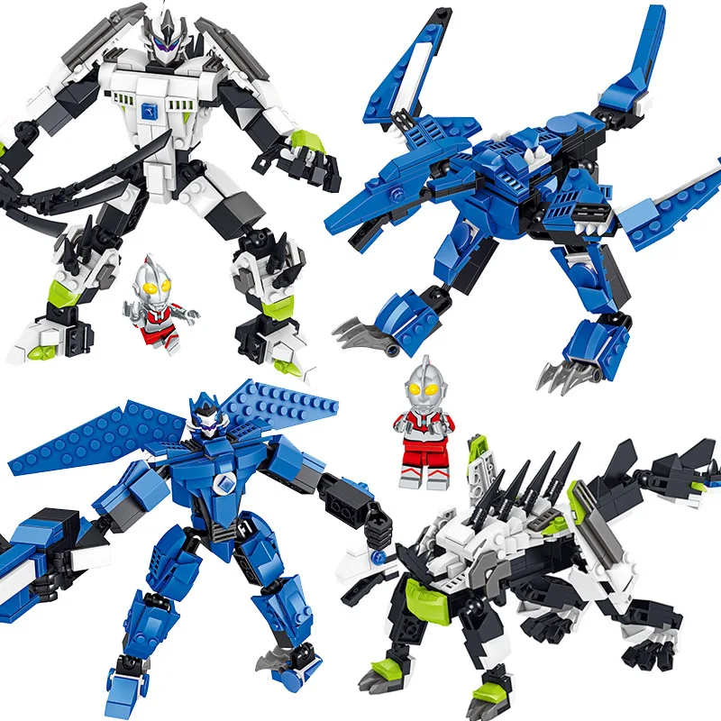 

254-285Pcs Transformation Robot M78 Alien Ultraman Steel Dragon Building Blocks Set Compatible Legoings Friend Creator Toys Gift