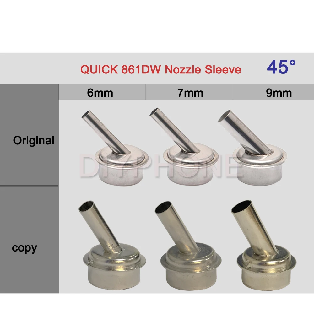 1Pcs 45 Degree 6mm 7mm 9mm Hot Air Gun Nozzle Heat Gun Nozzle For Quick 861DW