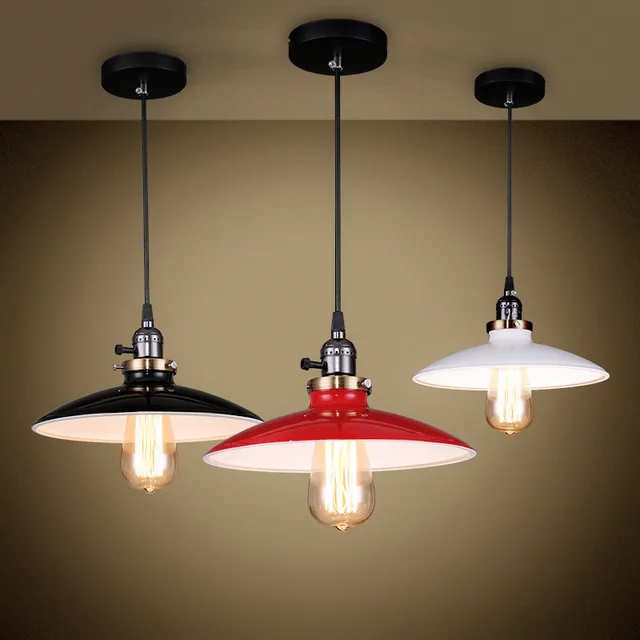 European Vintage Black White Red Iron Art Pendant Lights Industry European Vintage Black White Red Iron Art Pendant Lights Industry Style E27 Led Hang Lamps For Dining Room Porch Stairs Cydd008a