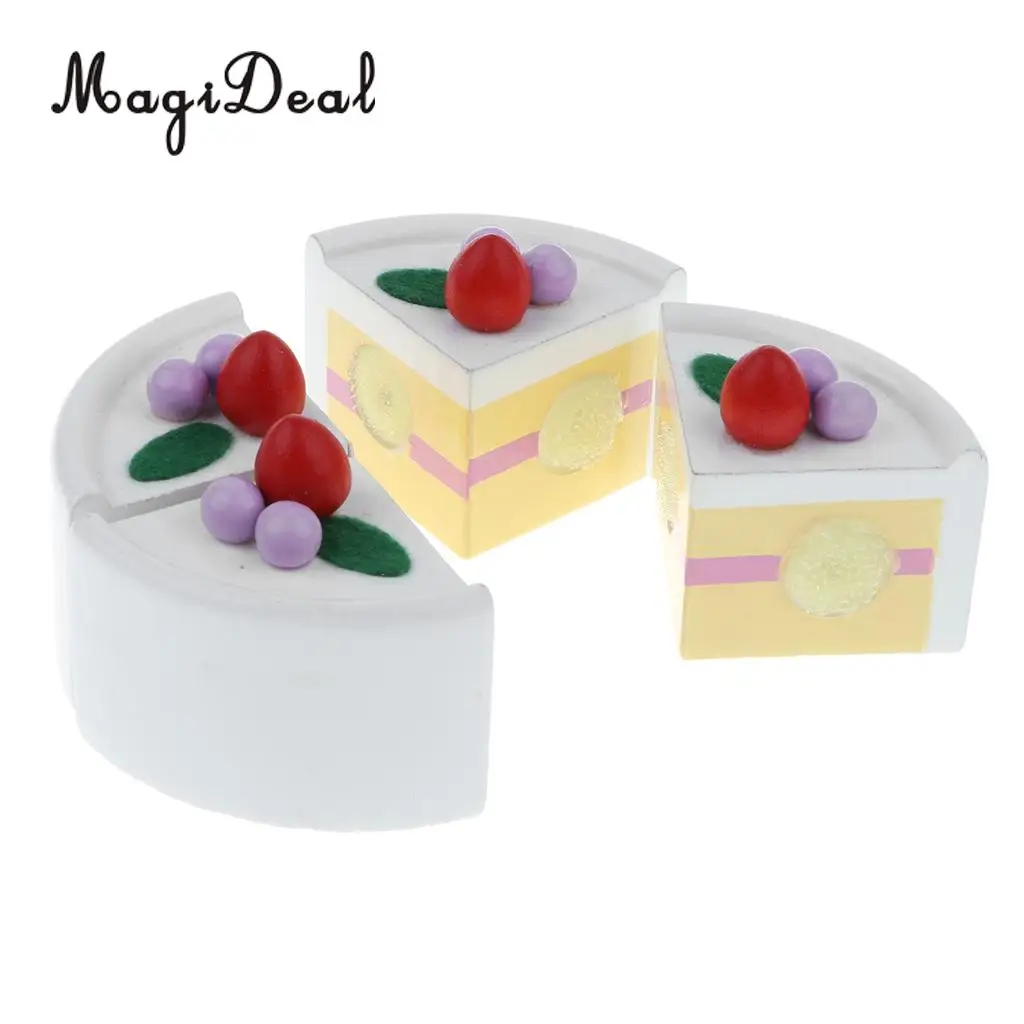 Simulation Wooden Bithday/ Strawberry Cake Kids Food Pretend Cutting Toy Girls Birthday Gift