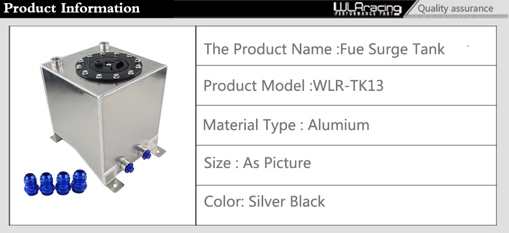 WLR RACING-2,5 галлон 10L алюминиевый гоночный Дрифт топливный корпус с топливными элементами топливный бак без уровня передатчик 210*215*225 мм WLR-TK13