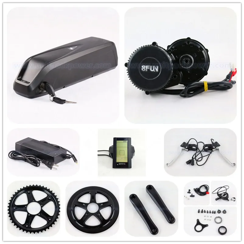 

48v 750w 8fun bbs02 mid drive electric bike conversion kit with 48v 10.4ah down tube lithium ion battery