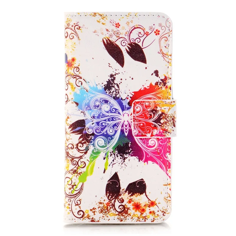 Для samsung Galaxy S3 S4 S5 мини S6 S7 EDGE PLUS NOTE 3 4 5 S7562 S7390 чехол для телефона Краски Флаг бабочка шаблон искусственная кожа откидная крышка