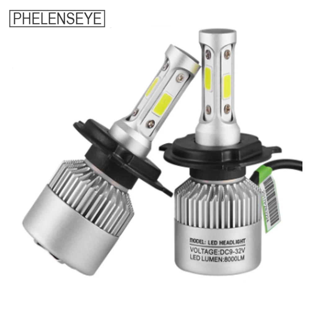 

H4 LED H7 H11 H8 HB4 H1 H3 HB3 Auto S2 Car Headlight Bulbs 72W 8000LM Car Styling 6500K led automotivo