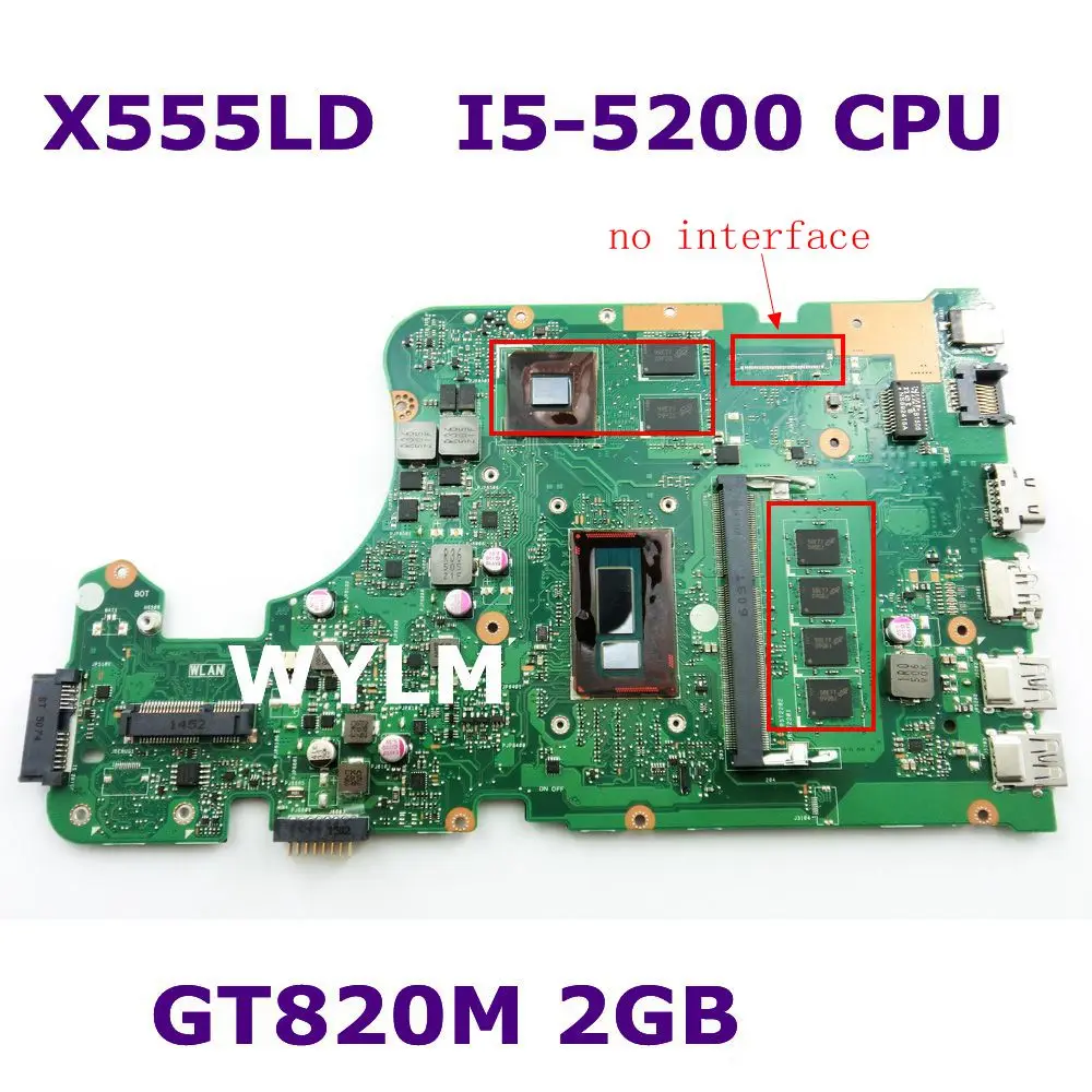 X555LD I5 5200 CPU GT840M mainboard REV 3.1 For ASUS R556UB X555L