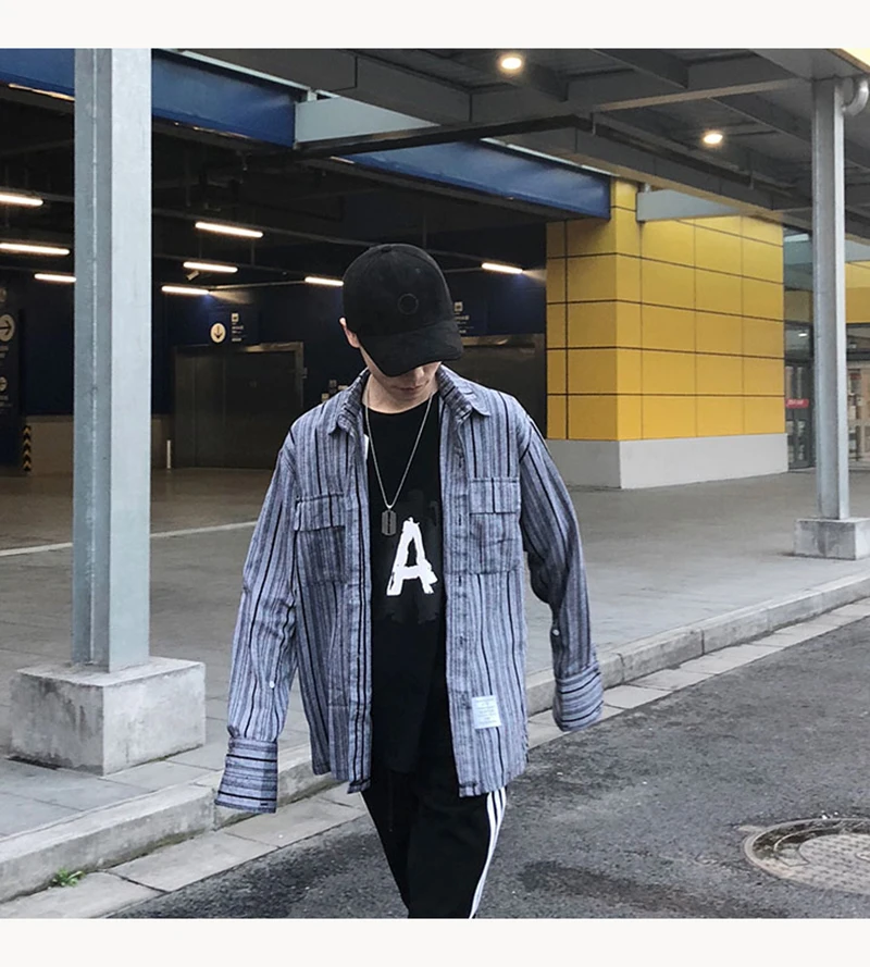 Streetwear Punk Rave Fashion Vestido Man Blouse  (9)