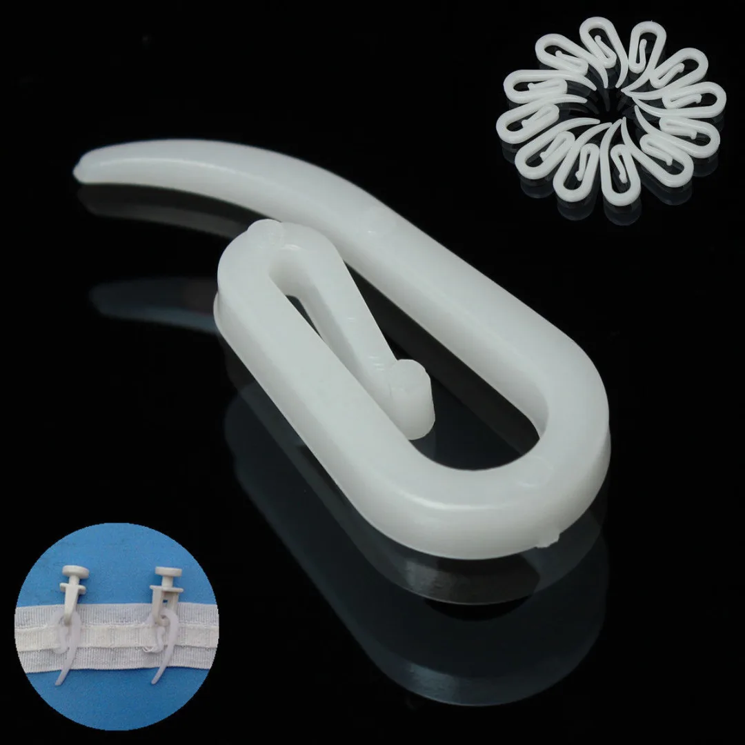 100Pcs Plastic Hanging Curtain Hooks Rings Hanger For Car Caravan Home