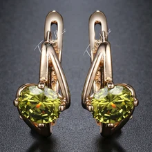 Круглые серьги-гвоздики зеленого цвета с фианитами для женщин и девушек 585 женские серьги из розового золота Женские Ювелирные изделия Подарки на день Святого Валентина Прямая поставка GE73