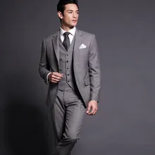 Новые мужские костюмы(пиджак+ брюки+ жилет) деловые костюмы Slim Fit смокинг костюм жениха смокинг модные свадебные костюмы жениха