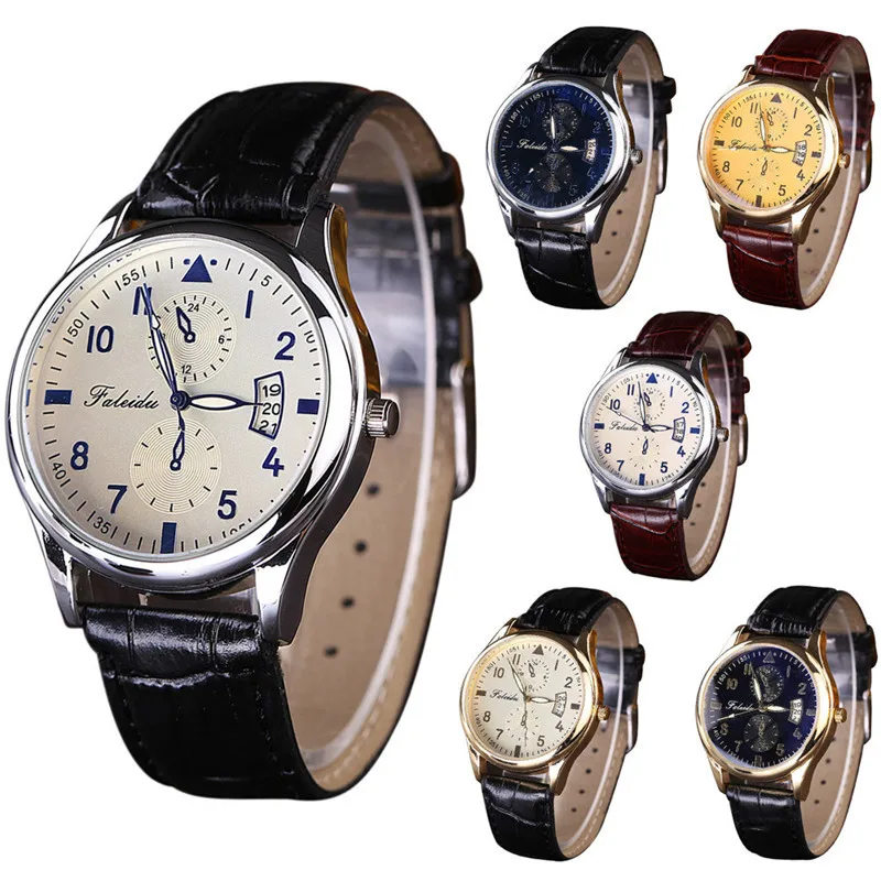 

high quality Men watches brand luxury Men Business Retro Clock Date Men Watch Quartz Leather Analog Wrist Watch Free shipping A8