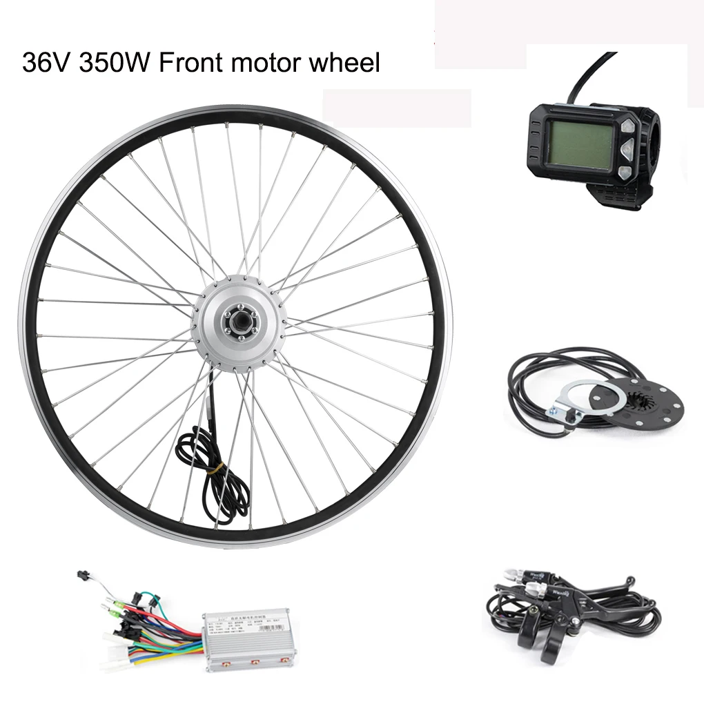 

Bike Motor Citycoco Bicycle Electric Wheel 36V 350W 20inch Electric Motor Bicycle Silver Front Wheel Bicycle Accessories Brake
