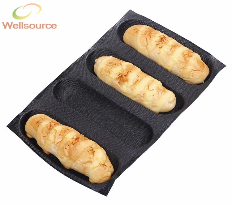 6.7 Inch Bread Roll Baking Pan 4 Loaves Oblong French Bread Tray Non