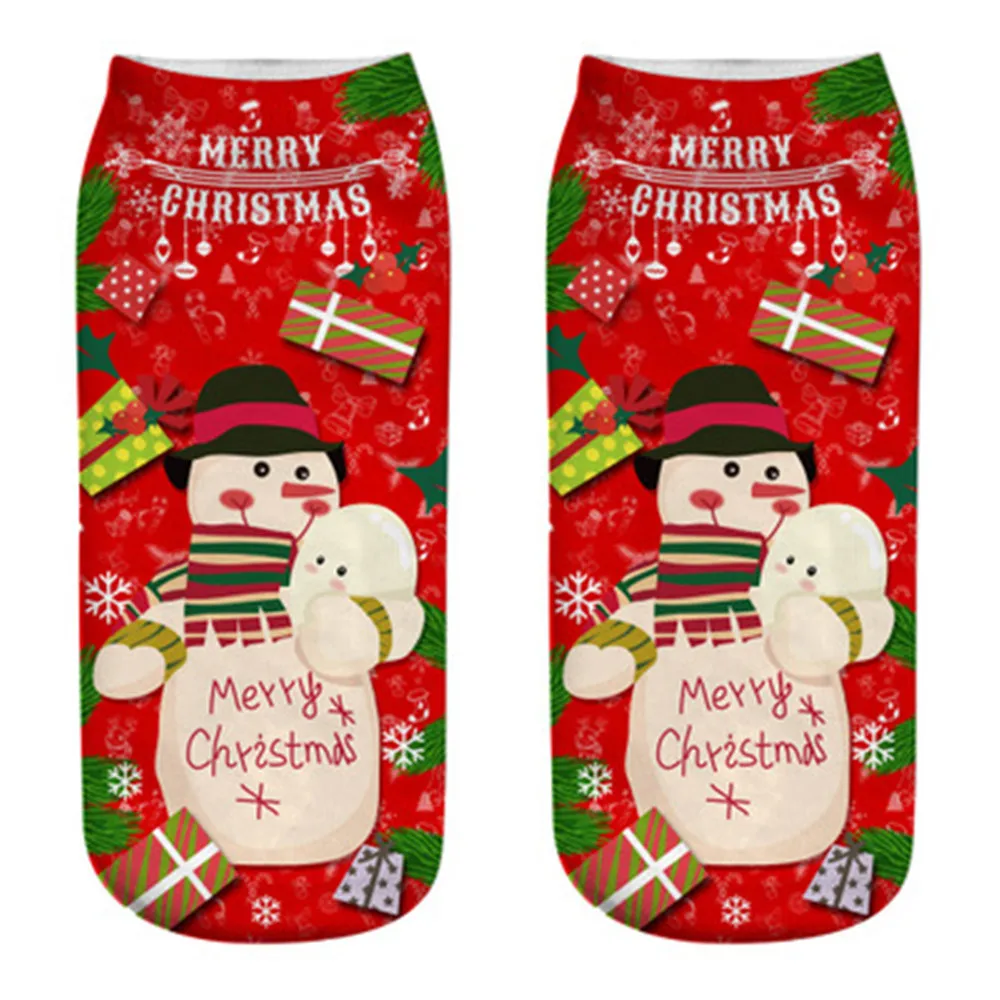 

25#2019 Winter Comfortable Christmas Cotton Sock Slippers Short Print Ankle Women Men Christmas Couple Socks