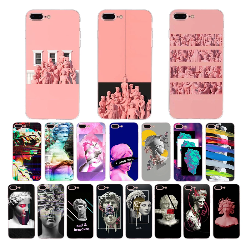 

HOUSTMUST Alternative David art statue Soft Phone Cover case for Apple iPhone 8 7 6 6S Plus X XS MAX 5 5S SE XR 10 shell Coque