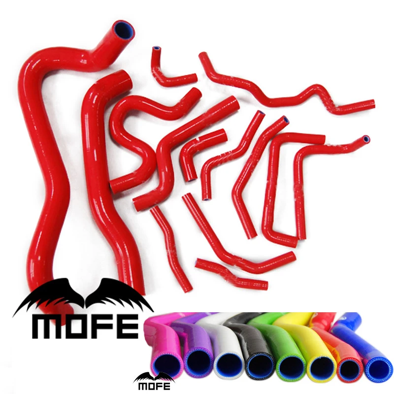 

MOFE 14PCS Original Logo Radiator Heater Coolant Silicone Hose Kit For Car Civic Type R FN2 2006-2010 Red