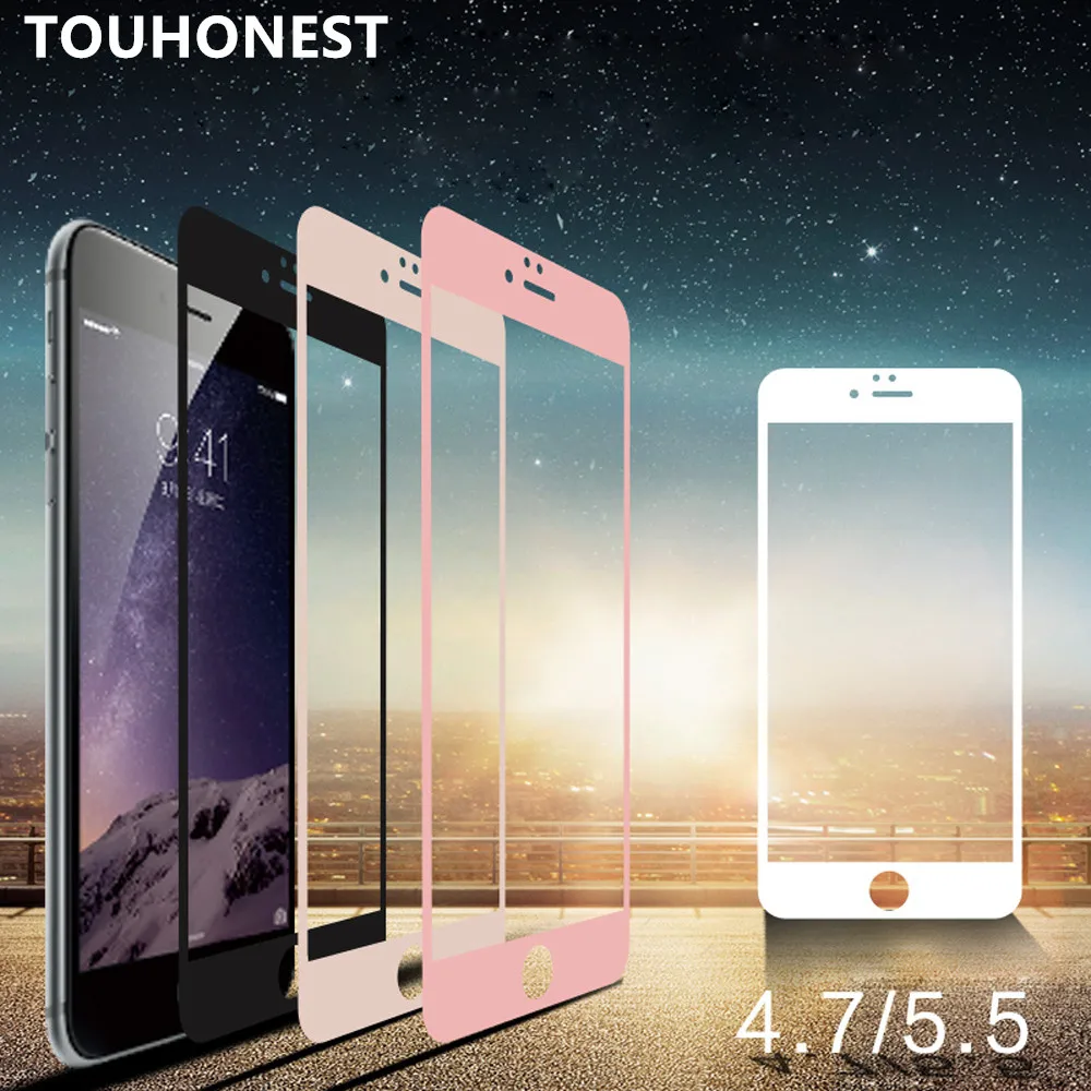 TOUHONEST 9H 2.5D Full Coverage Cover Tempered Glass For iPhone 6 6s