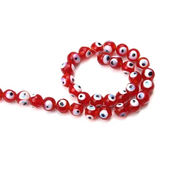 

1 String 6/8/10/12mm Fashion Evil Eye Beads Blue Red Glass Round Beads for Bracelet Necklace Jewelry Making