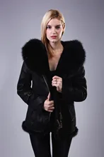 Factory direct supplier sheepskin fox women’s fur collar jacket coat free shipping new winter fashion Wholesale custom natural