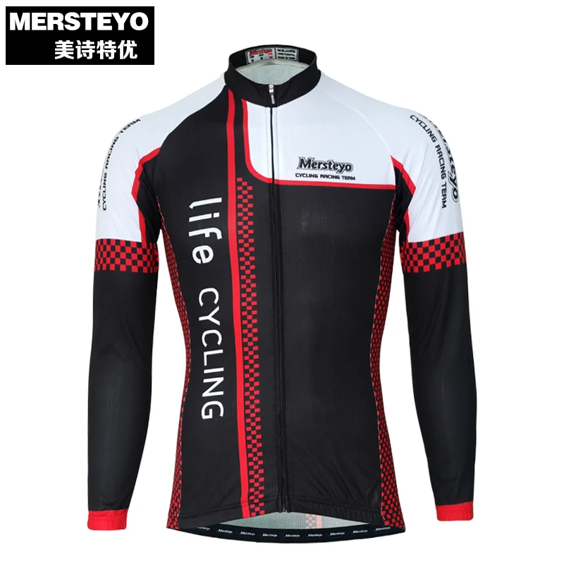 MERSTEYO Pro Men Bike jersey Long Sleeve Team Cycling clothing Cool